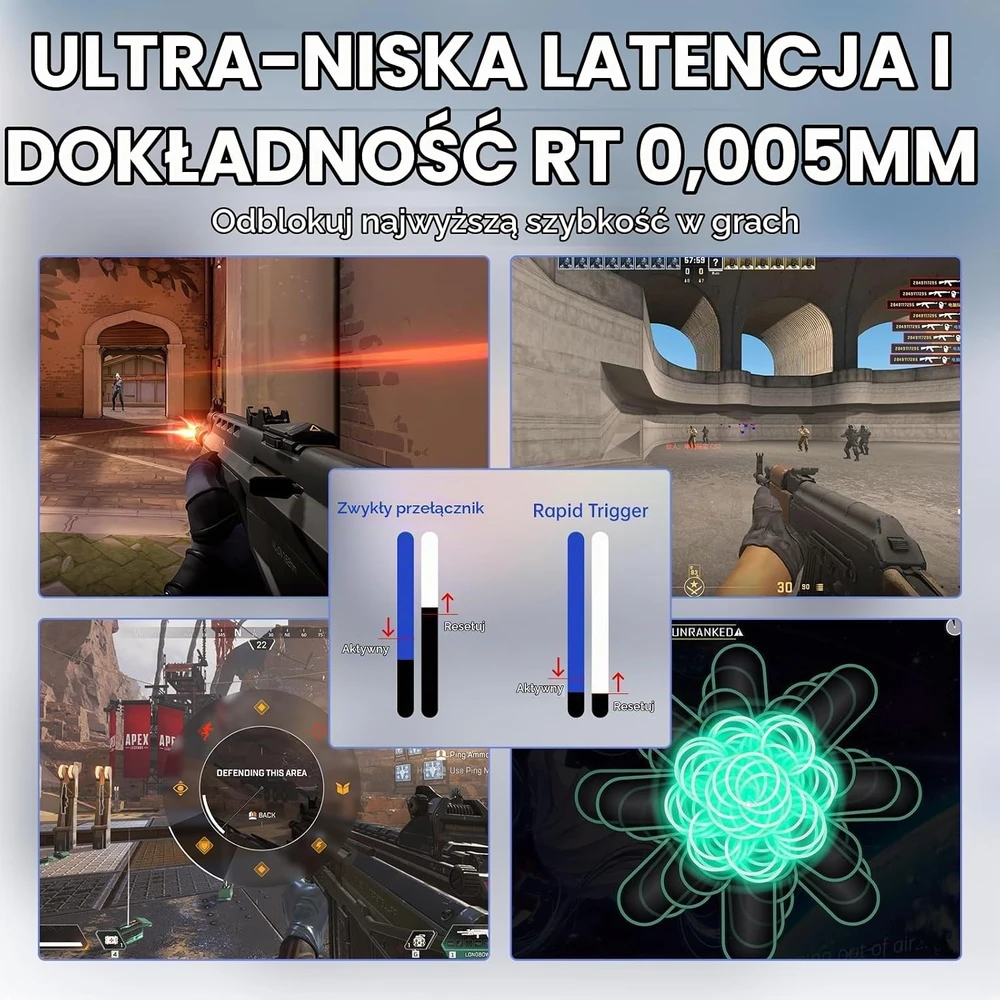 ATTACK SHARK žaidimų klaviatūra su magnetiniais jungikliais, 68 klavišų, X68 MAX HE