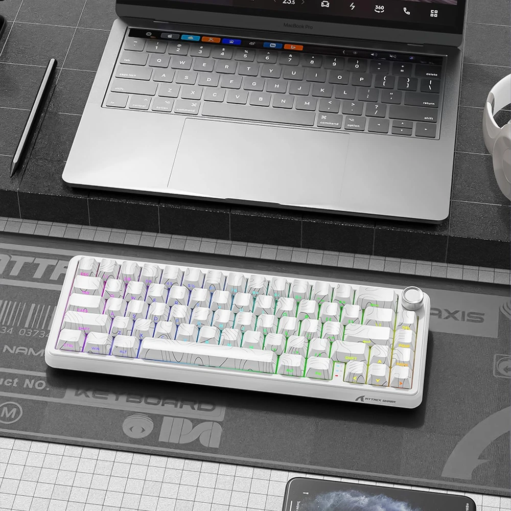 ATTACK SHARK žaidimų klaviatūra X65PRO HE, magnetiniai jungikliai, 8000 Hz