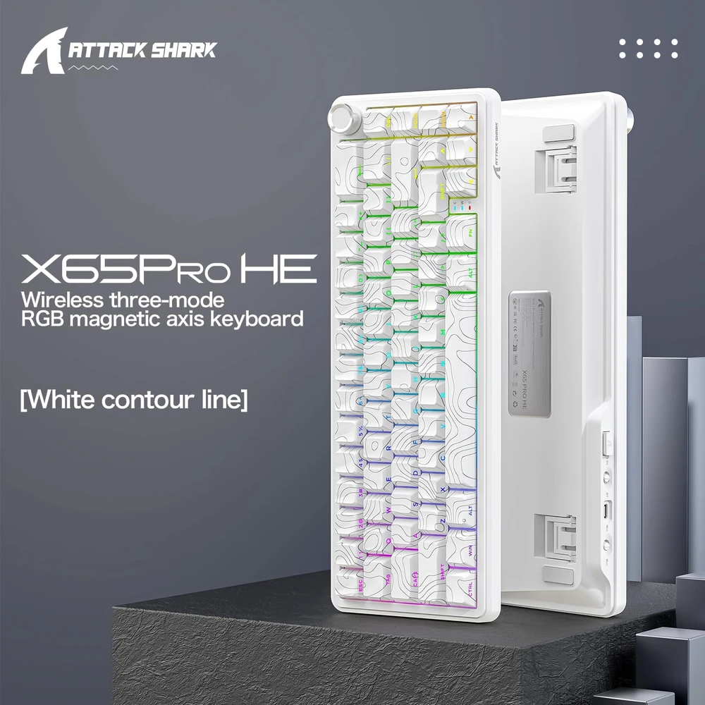 ATTACK SHARK žaidimų klaviatūra X65PRO HE, magnetiniai jungikliai, 8000 Hz