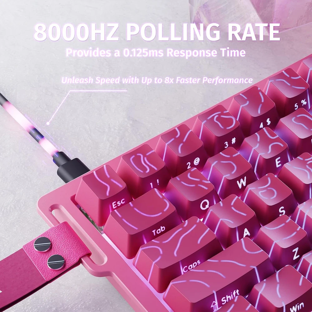 ATTACK SHARK žaidimų klaviatūra X68 HE su magnetiniais jungikliais, 8000 Hz, RGB