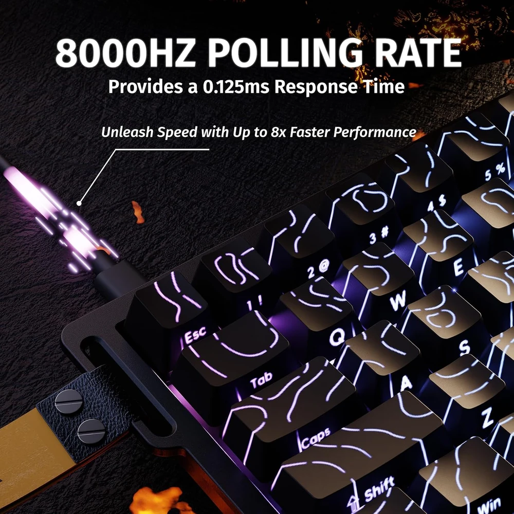 ATTACK SHARK žaidimų klaviatūra X68 HE su magnetiniais jungikliais, USB-C, 8000 Hz