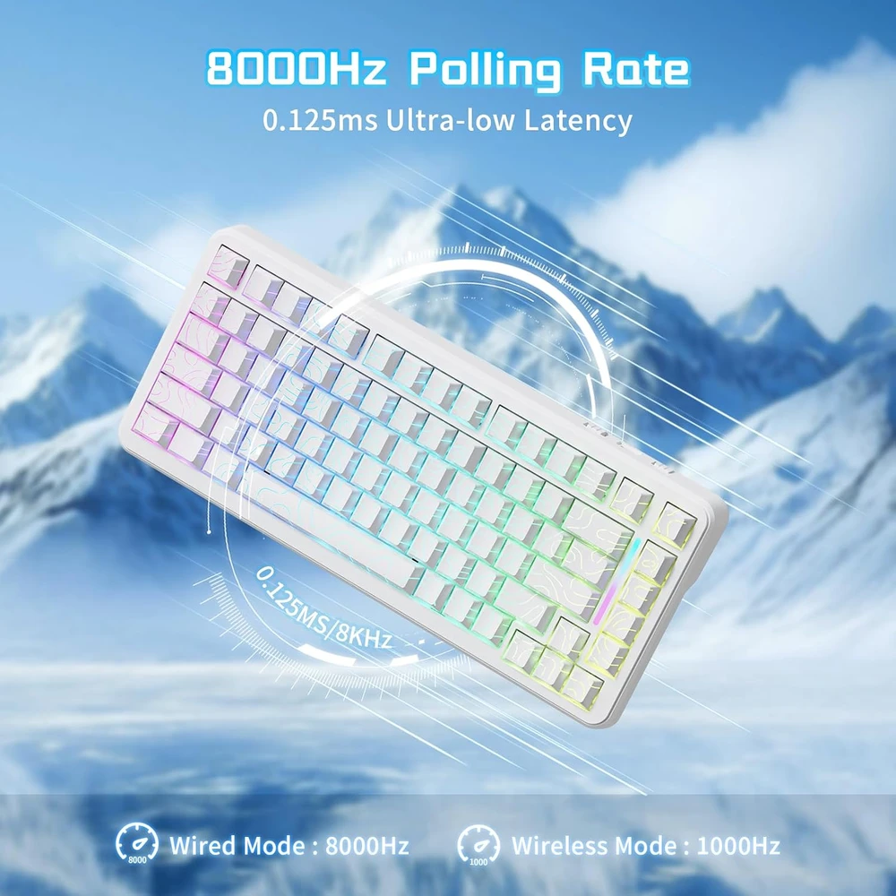 ATTACK SHARK žaidimų klaviatūra X82PRO HE, 75 %, su Hall efekto magnetiniais jungikliais