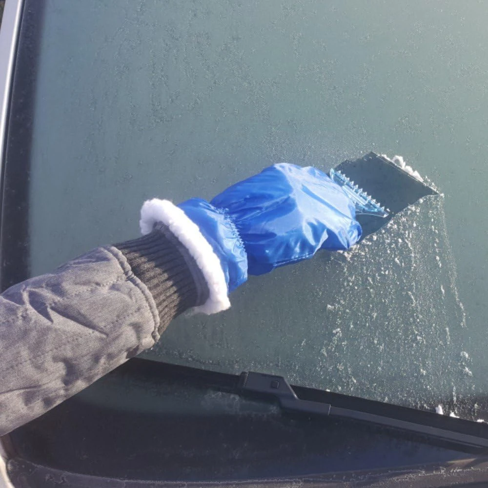 AUPROTEC automobilio langų ledo grandiklis su pašiltinta pirštine, mėlynas AU-SB-HBLAU