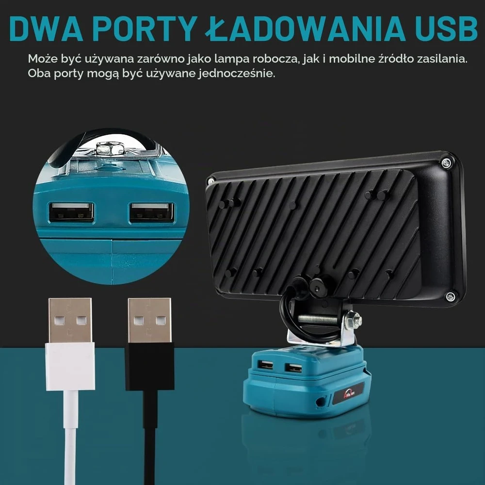 AUTOJARE akumuliatorinis LED darbo prožektorius 18 V, 90 W, 7500 lm, LDDMT-7C