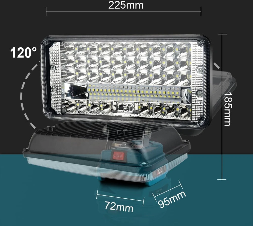 AUTOJARE akumuliatorinis LED darbo prožektorius 18 V, 90 W, 7500 lm, LDDMT-7C