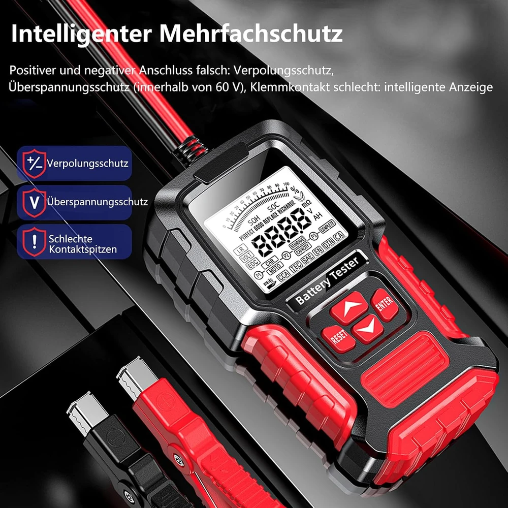 AUTOWHD automobilio akumuliatoriaus testeris 12–24 V, 3–200 Ah, 100–2000 CCA, FBT-300