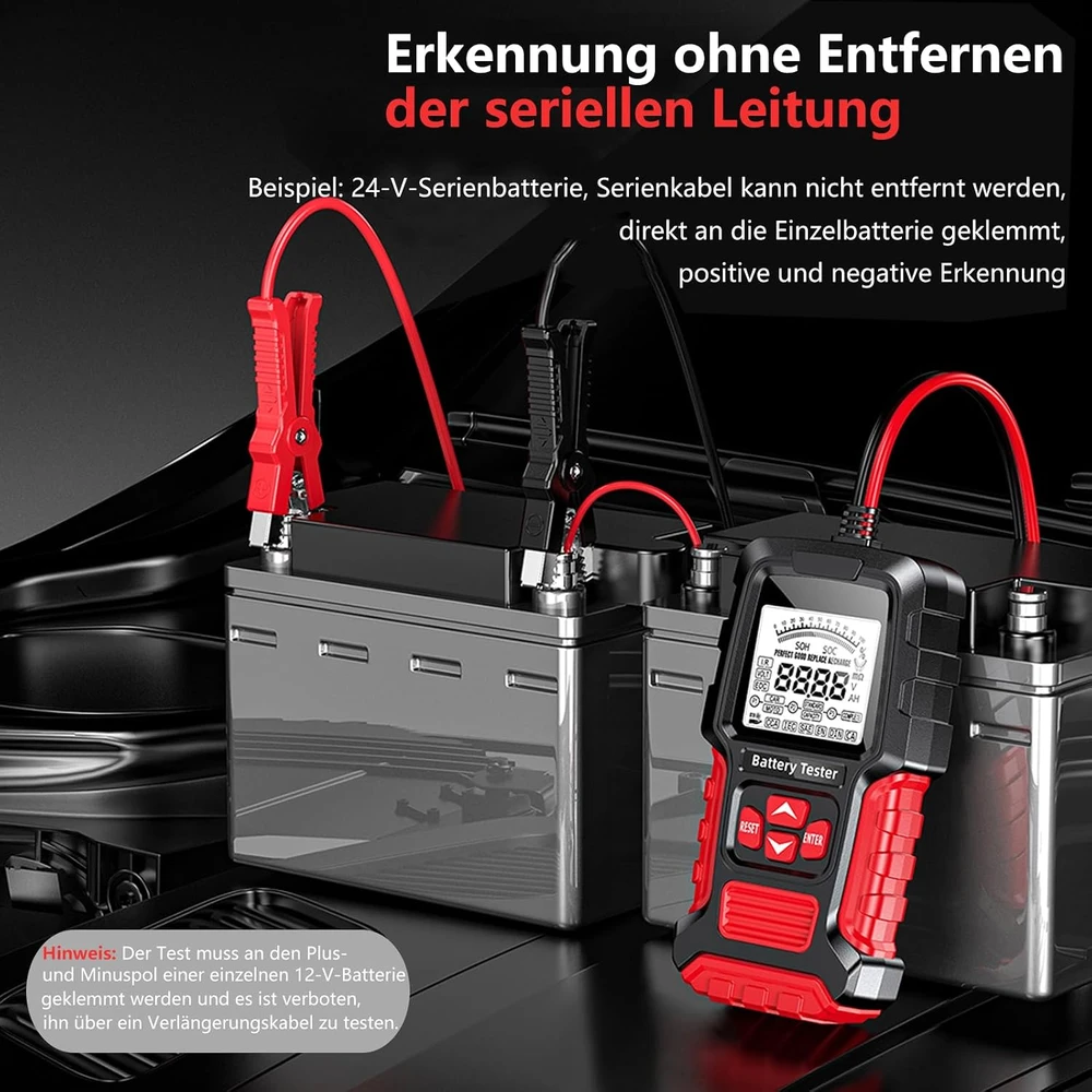 AUTOWHD automobilio akumuliatoriaus testeris 12–24 V, 3–200 Ah, 100–2000 CCA, FBT-300