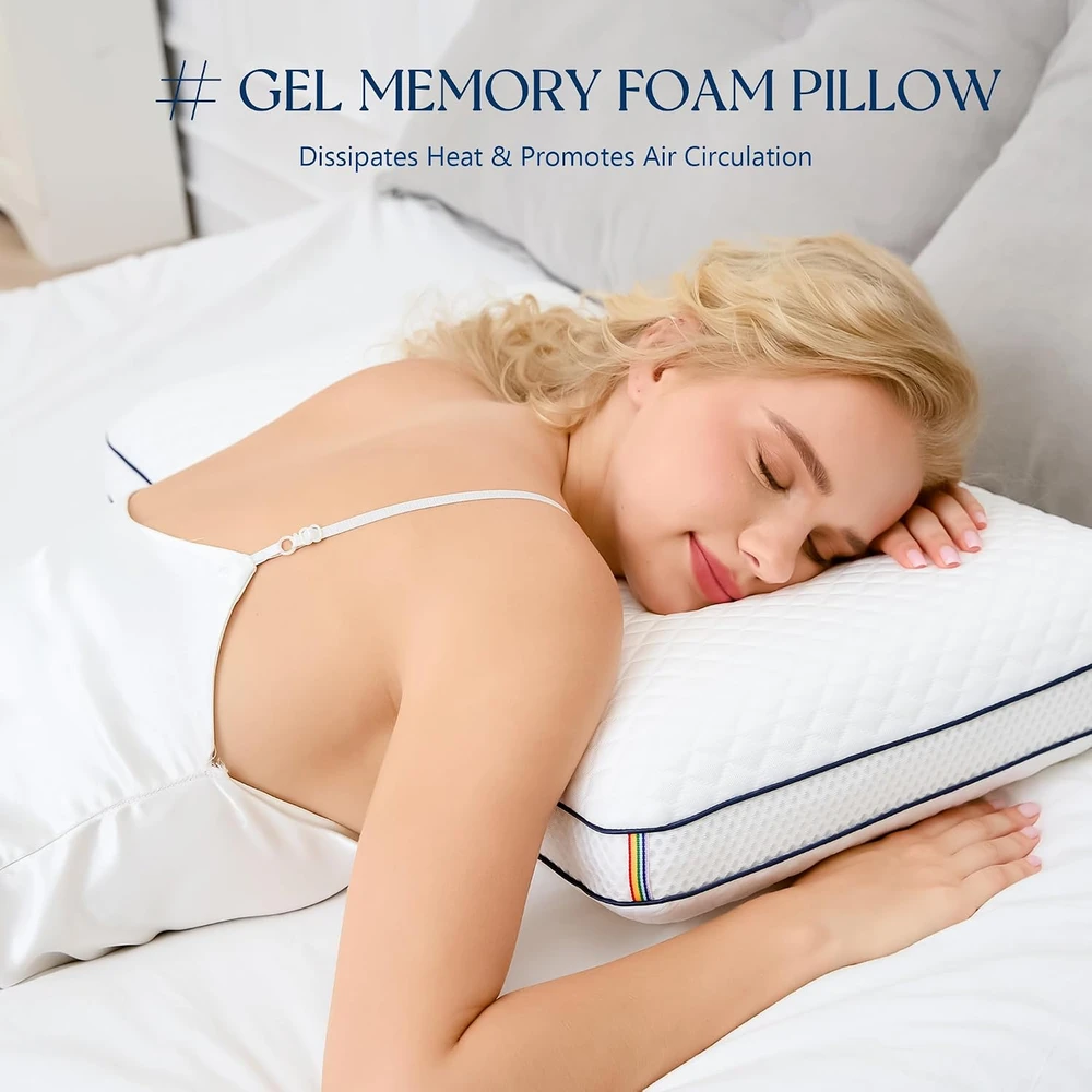 Autsel ergonominė gelio viskoelastinių putų pagalvė kaklui 60 x 40 x 12 cm Memory Foam