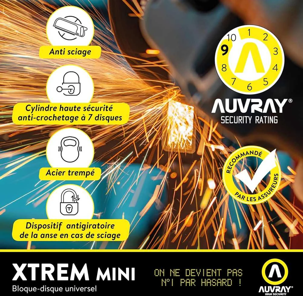 Auvray stabdžių disko spyna motociklams, SRA sertifikatas, 16 mm, XTREM MINI