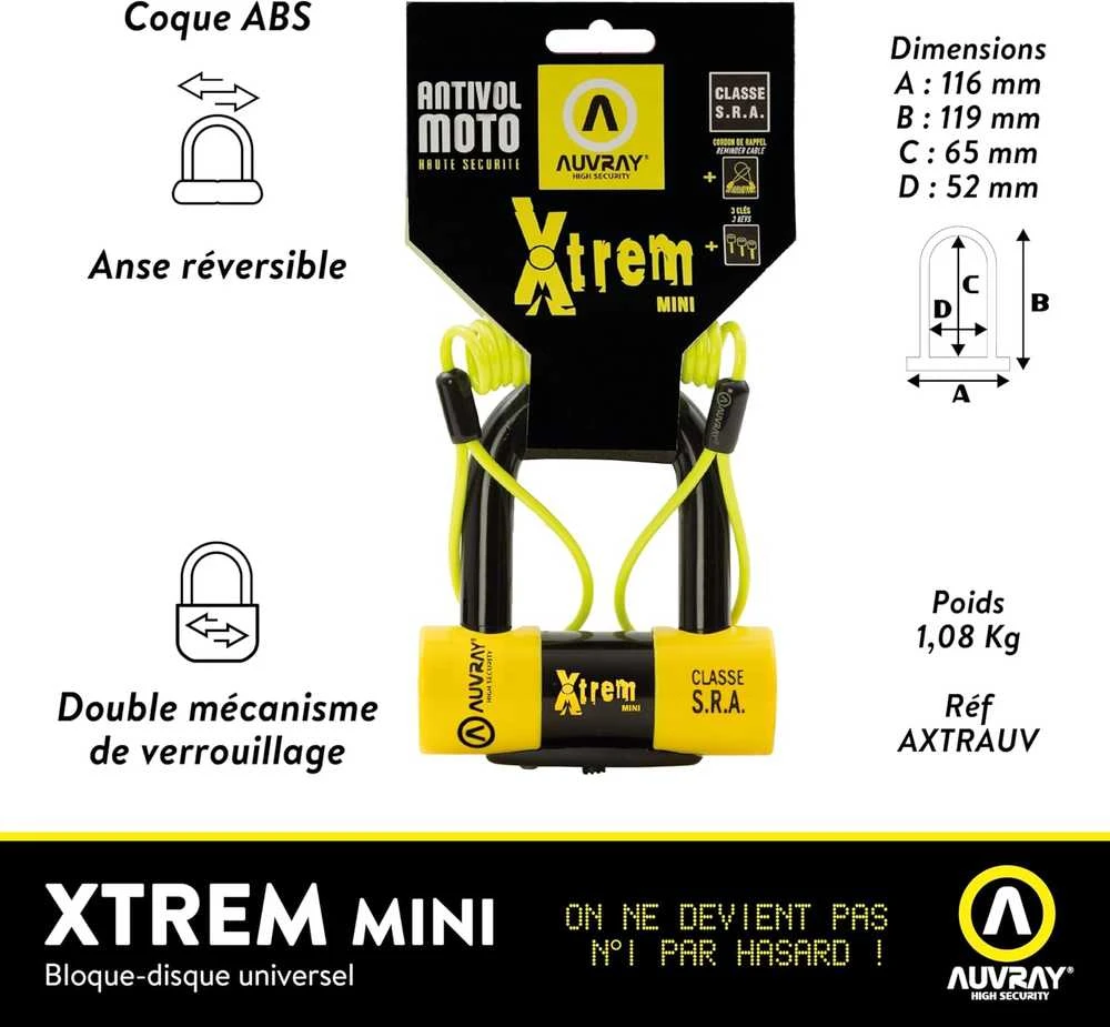 Auvray stabdžių disko spyna motociklams, SRA sertifikatas, 16 mm, XTREM MINI