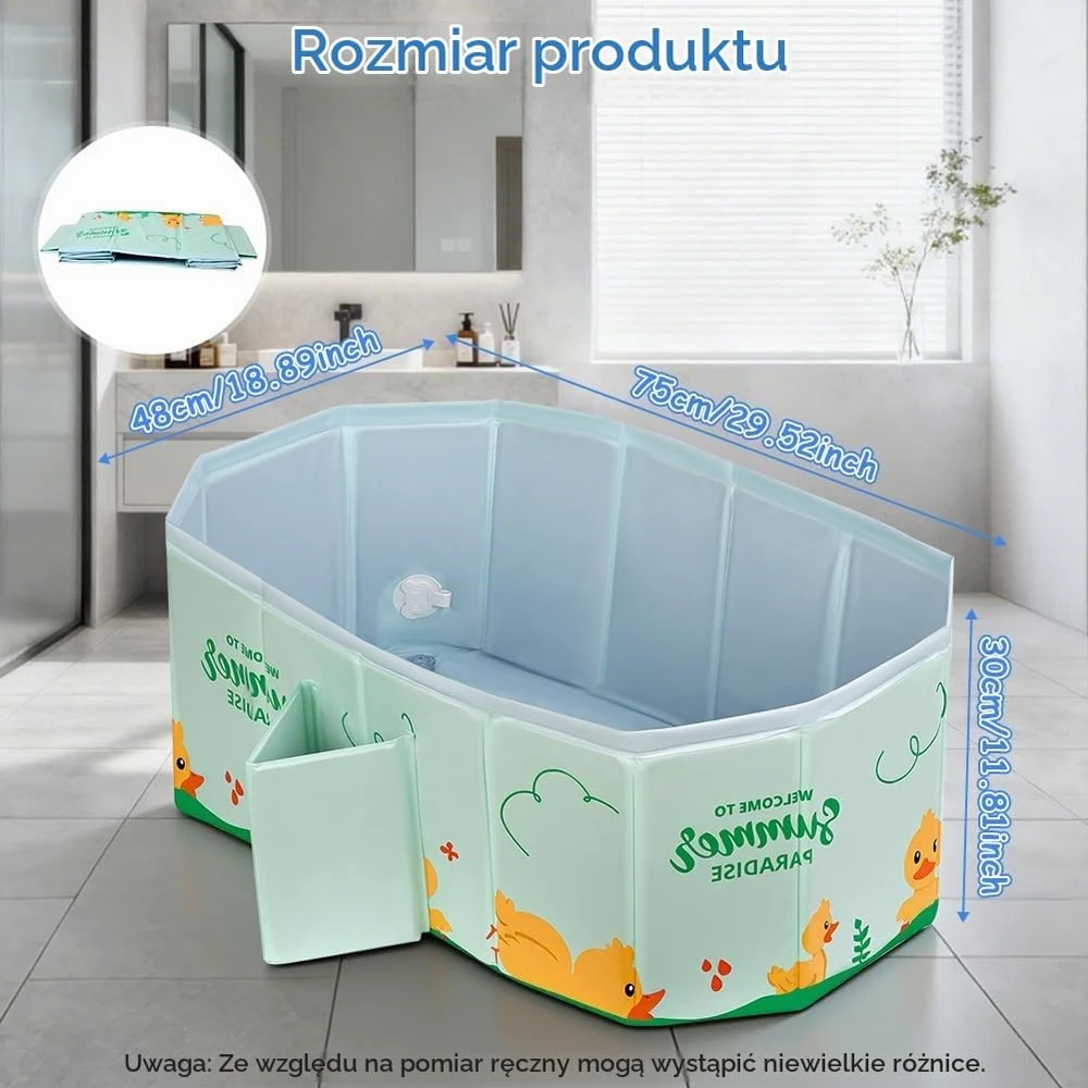 AUYAO sulankstoma kūdikio vonelė iš PVC, 75 × 48 × 30 cm, 5321913