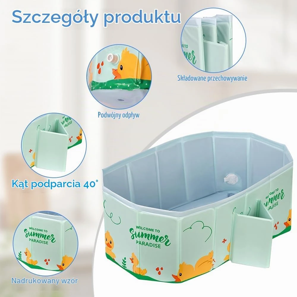 AUYAO sulankstoma kūdikio vonelė iš PVC, 75 × 48 × 30 cm, 5321913