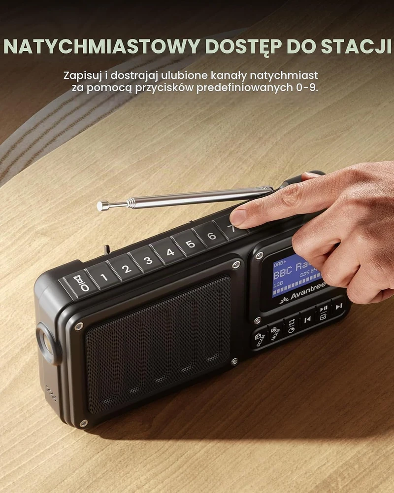 Avantree nešiojamasis DAB+/FM radijas, Bluetooth 6.0, 5 W