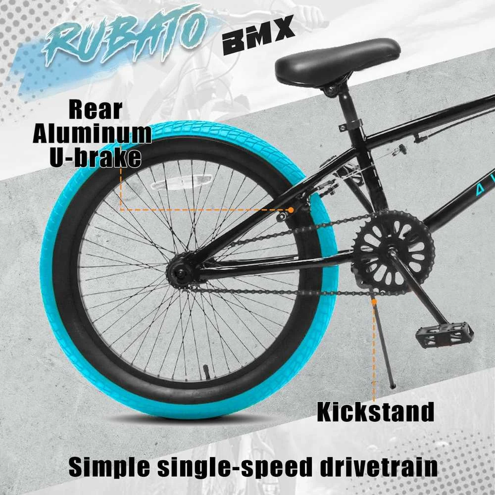 AVASTA BMX vaikų dviratis 20 colių ratai, plieno rėmas, U-Brake, Rubato 20
