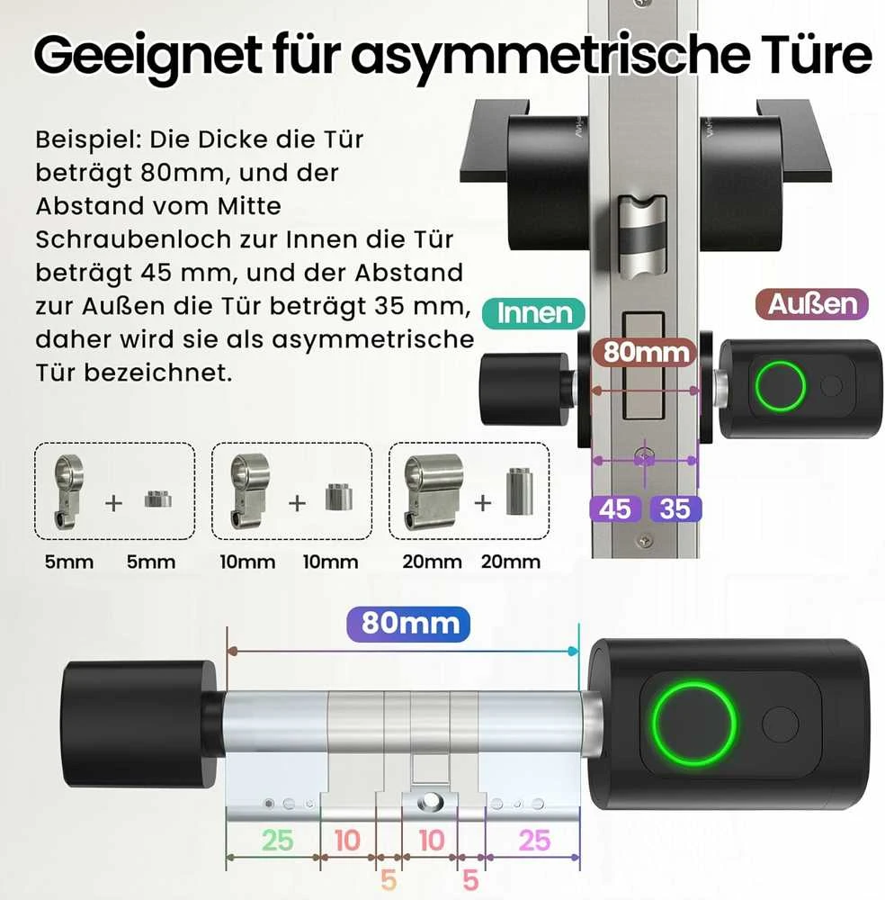 AVATTO išmanioji durų spyna su piršto atspaudu, slaptažodžiu, IC kortele ir Bluetooth valdymu, SDL-V1-B120