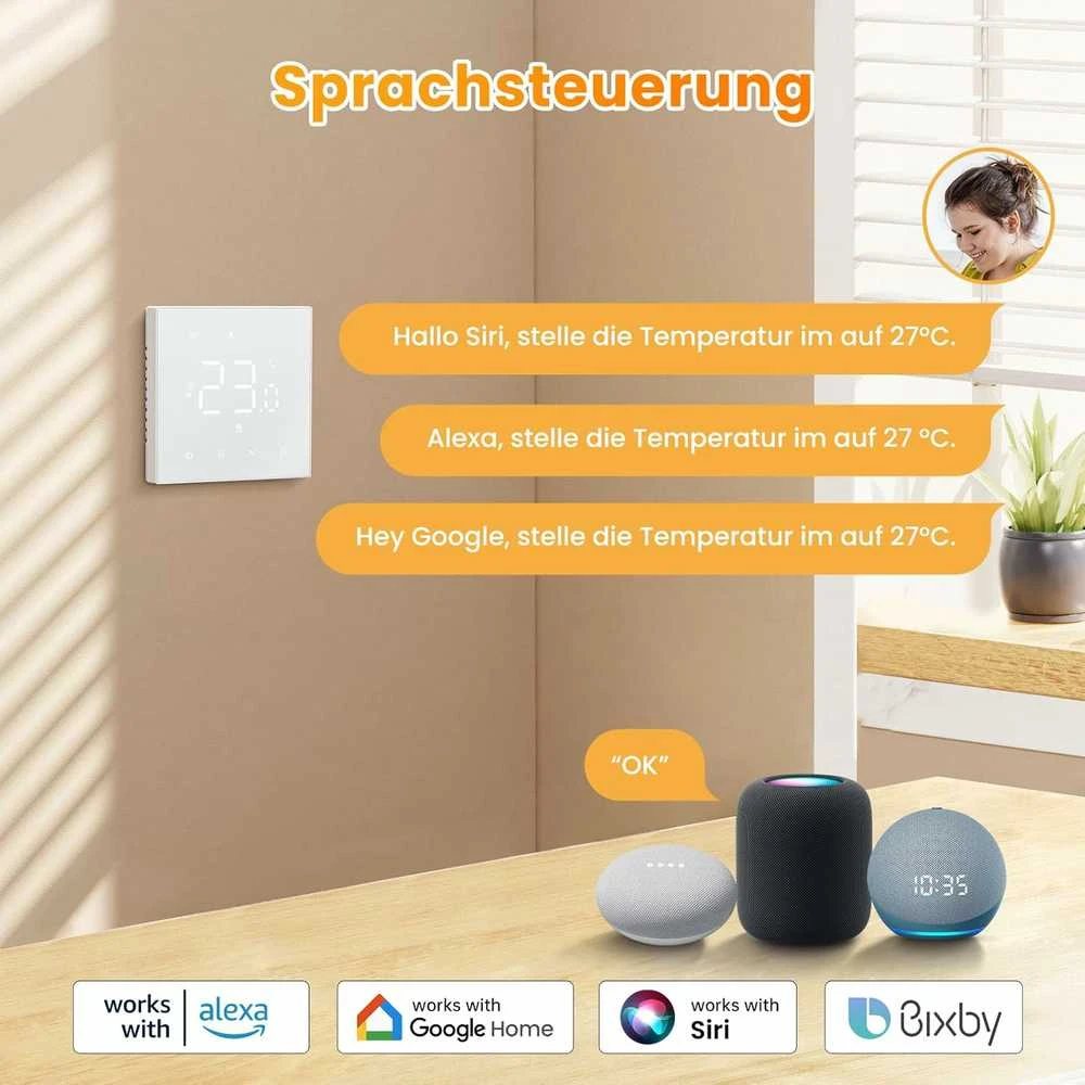 Išmanusis termostatas su WiFi Avatto WT20R-WH-3A-W-WiFi