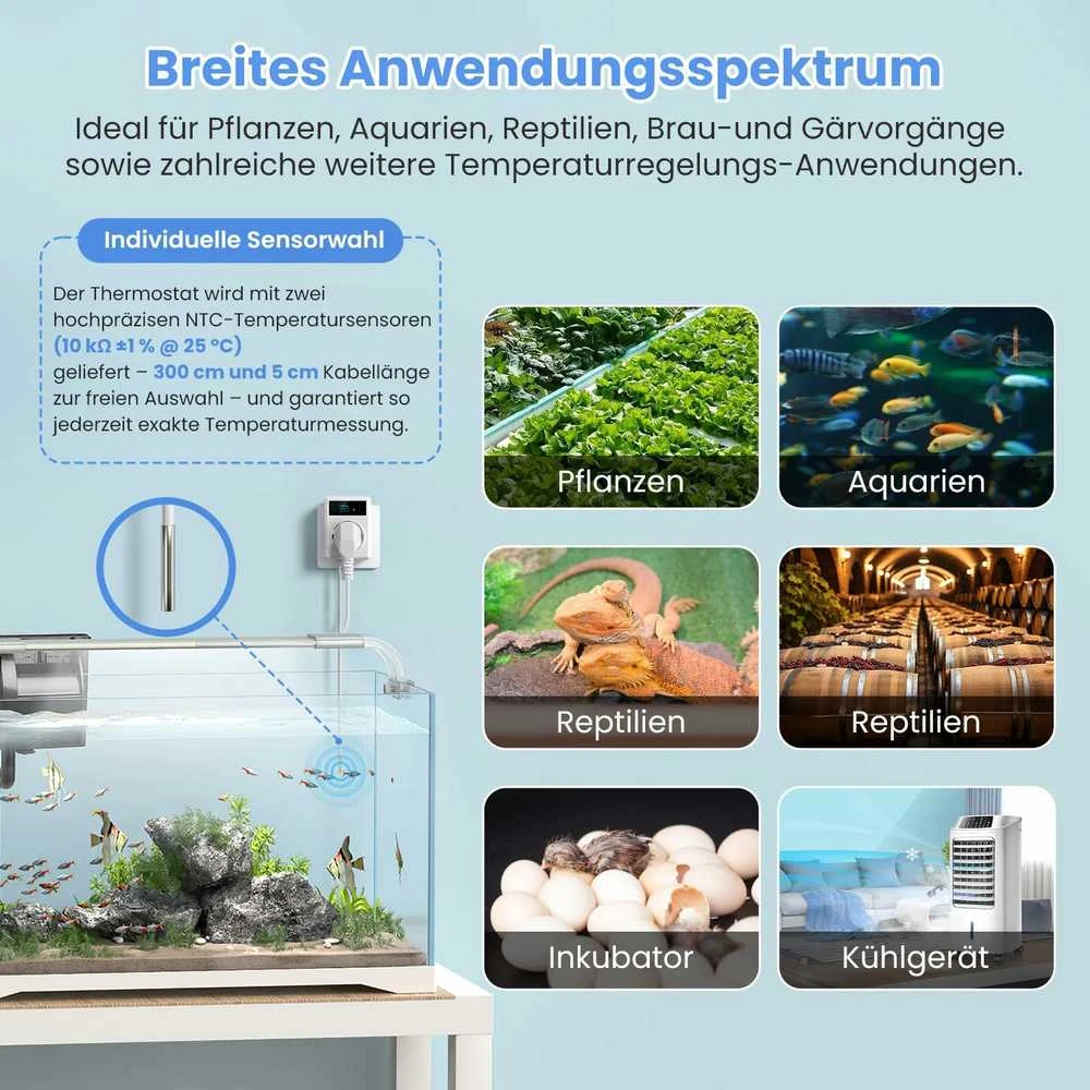 AVATTO išmanusis termostatinis elektros lizdas su Wi-Fi, temperatūros valdymas, 3860 W, suderinamas su Alexa, Google Assistant, baltas, WT580-EU
