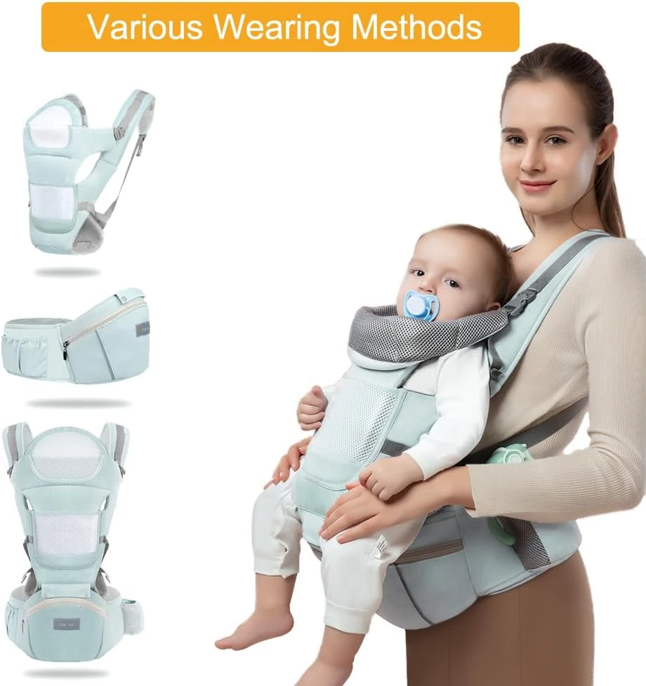 Azeekoom ergonominė kūdikio nešynė su klubine sėdyne, medvilninė, 0–48 mėn., AK001N