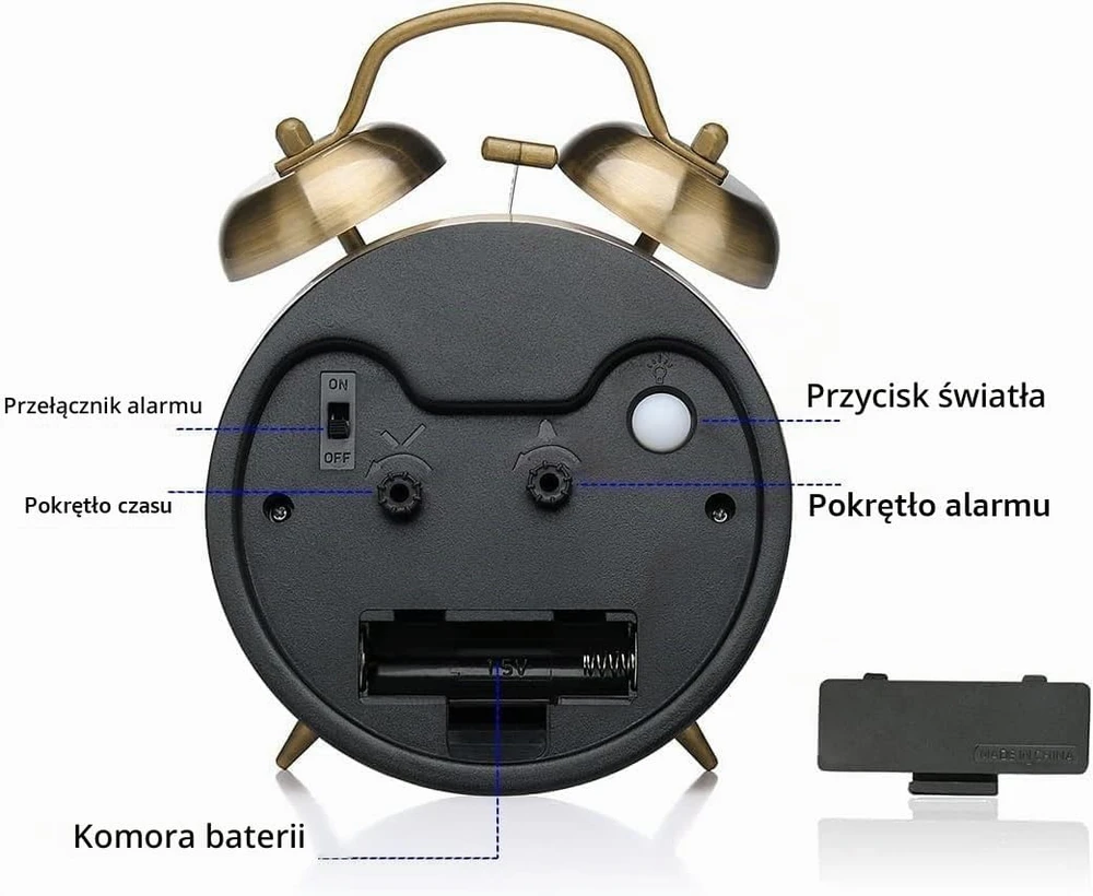 Azyh analoginis žadintuvas, 1 AA, 11,4 cm, A-Alarm Clock