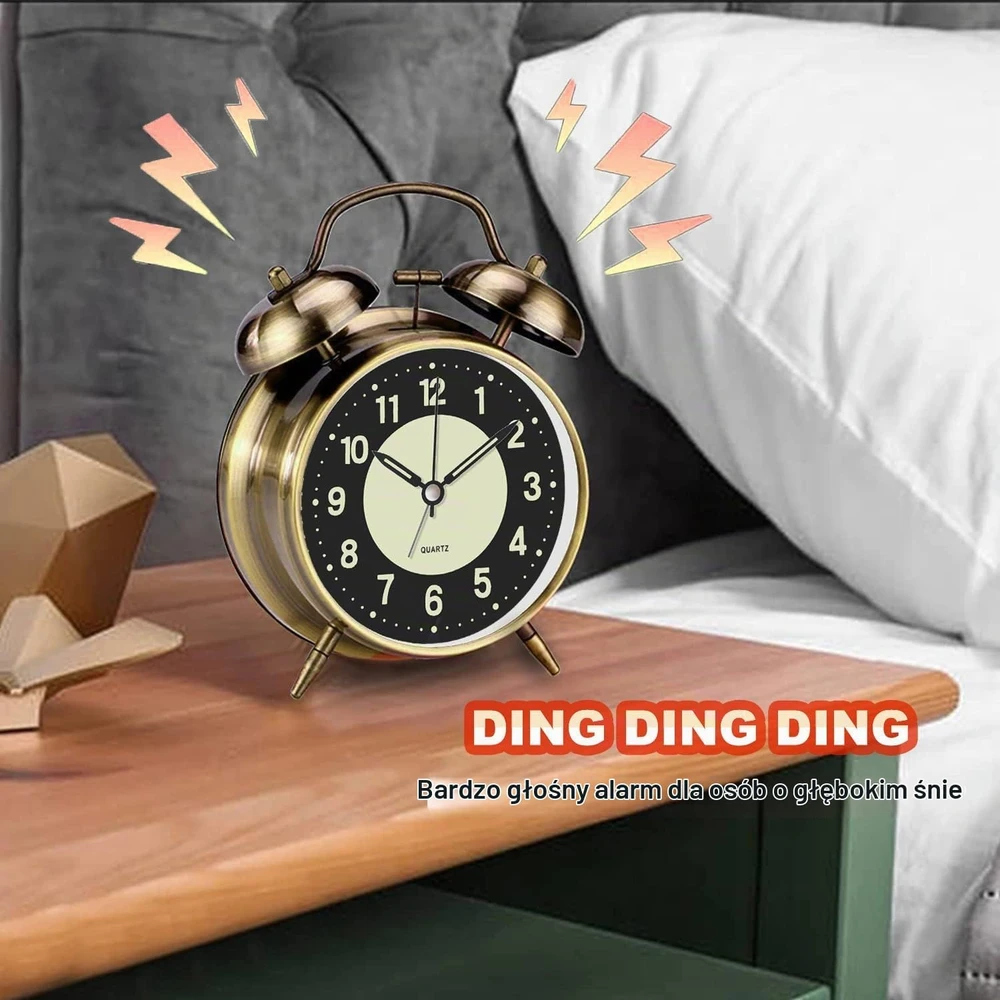 Azyh analoginis žadintuvas, 1 AA, 11,4 cm, A-Alarm Clock