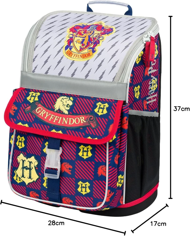 Baagl ergonominis vaikiškas mokyklinės kuprinės rinkinys Zippy, 18 l, reguliuojamais diržais, vandeniui atsparus, Harry Potter Gryffindor