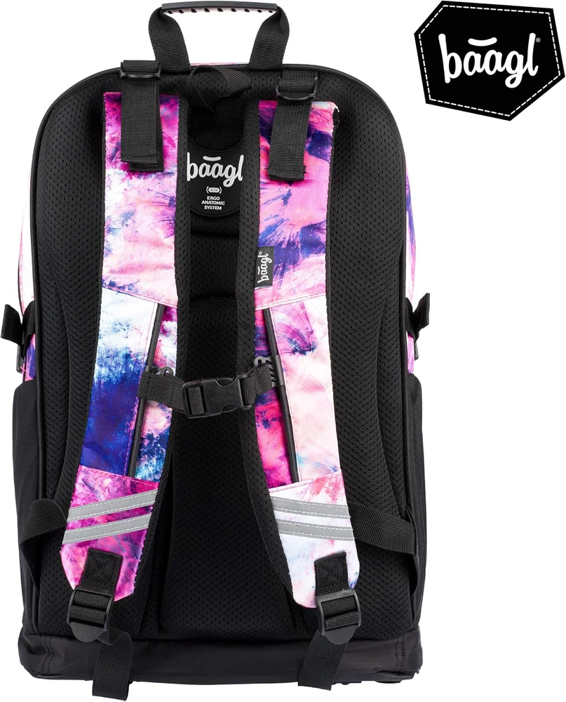 Baagl ergonomiška mokyklinė kuprinė vaikams, skyrius nešiojamajam kompiuteriui, 29 l, Abstract