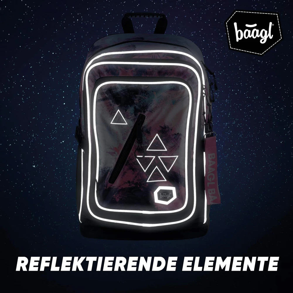 Baagl ergonomiška mokyklinė kuprinė vaikams, skyrius nešiojamajam kompiuteriui, 29 l, Abstract