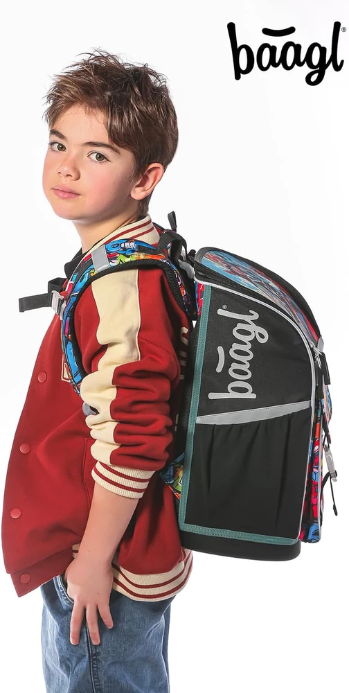 Baagl ergonomiškas mokyklinė kuprinė rinkinyje vaikams, 18 l, poliesteris, A-34803