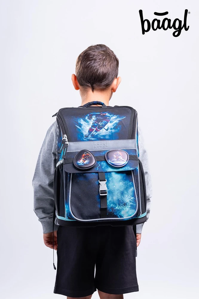 Baagl ergonomiškas mokyklinė kuprinė vaikams, 18 l, poliesteris, komplektas Zippy Set 3