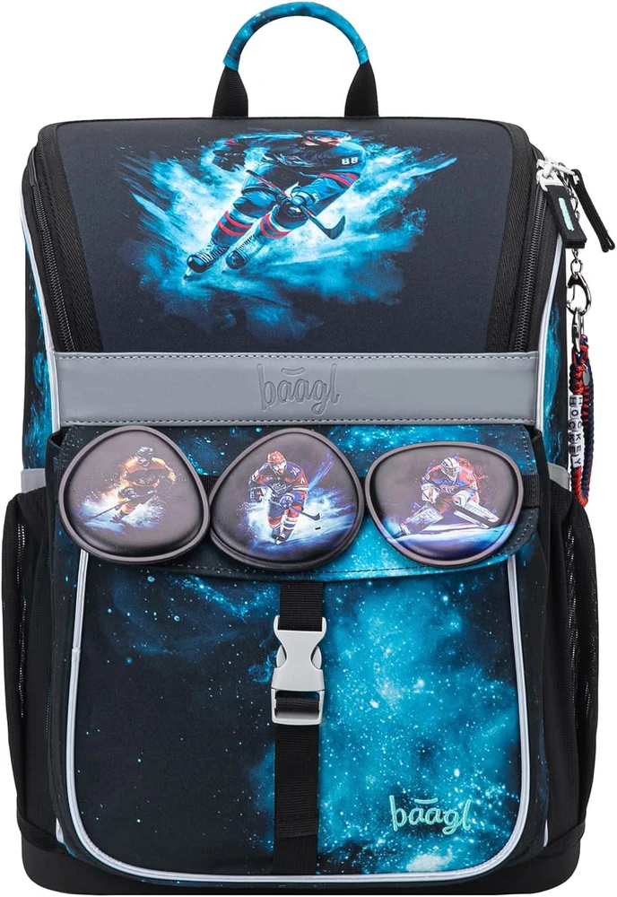 Baagl ergonomiškas mokyklinė kuprinė vaikams, 18 l, poliesteris, komplektas Zippy Set 3