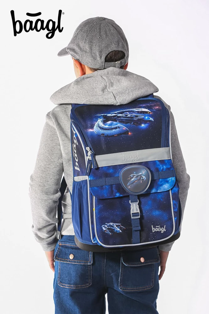 Baagl ergonomiškas mokyklinės kuprinės rinkinys vaikams, 3 dalių, 18 l, poliesteris, A-34791