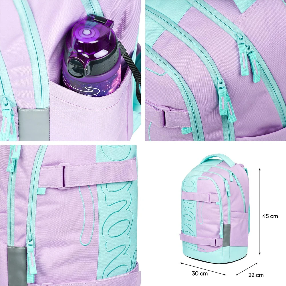 Baagl mokyklinė kuprinė 30 l su kompiuterio skyriumi ir riedlentės laikikliu, ergonomiška, M dydis