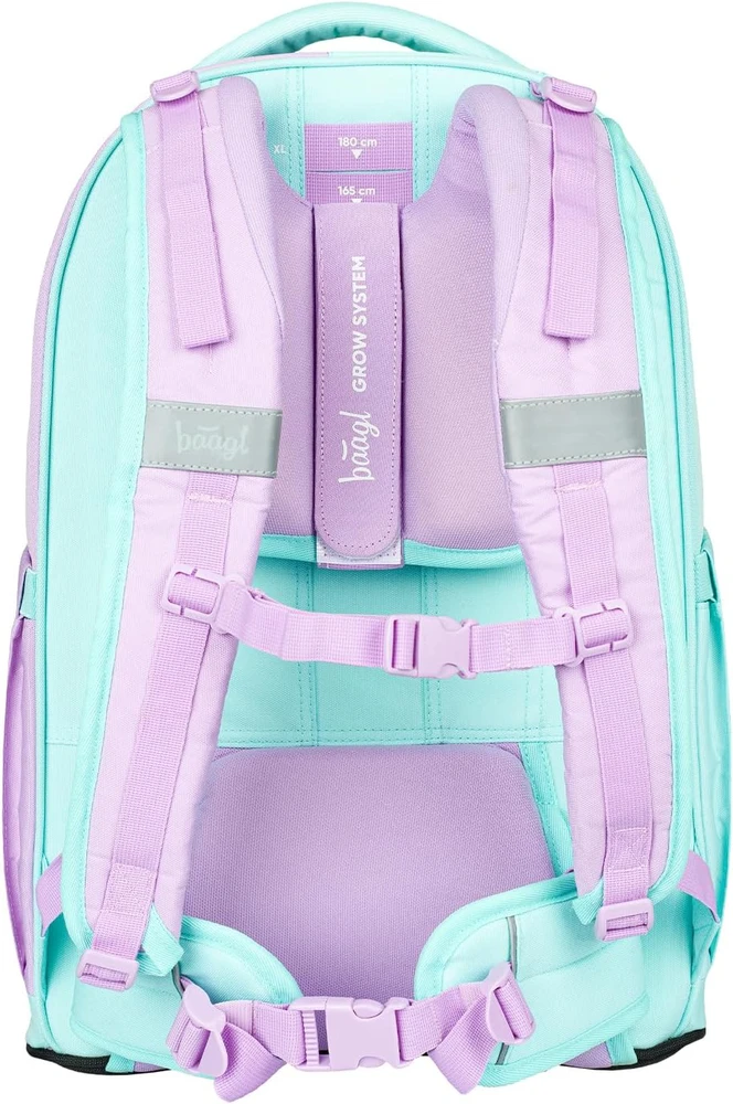 Baagl mokyklinė kuprinė 30 l su kompiuterio skyriumi ir riedlentės laikikliu, ergonomiška, M dydis