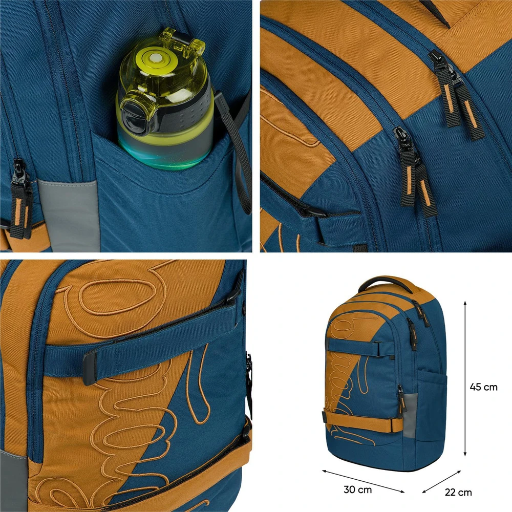 Baagl mokyklinė kuprinė su skyriumi nešiojamam kompiuteriui, 30 l talpa, Skate Max, M