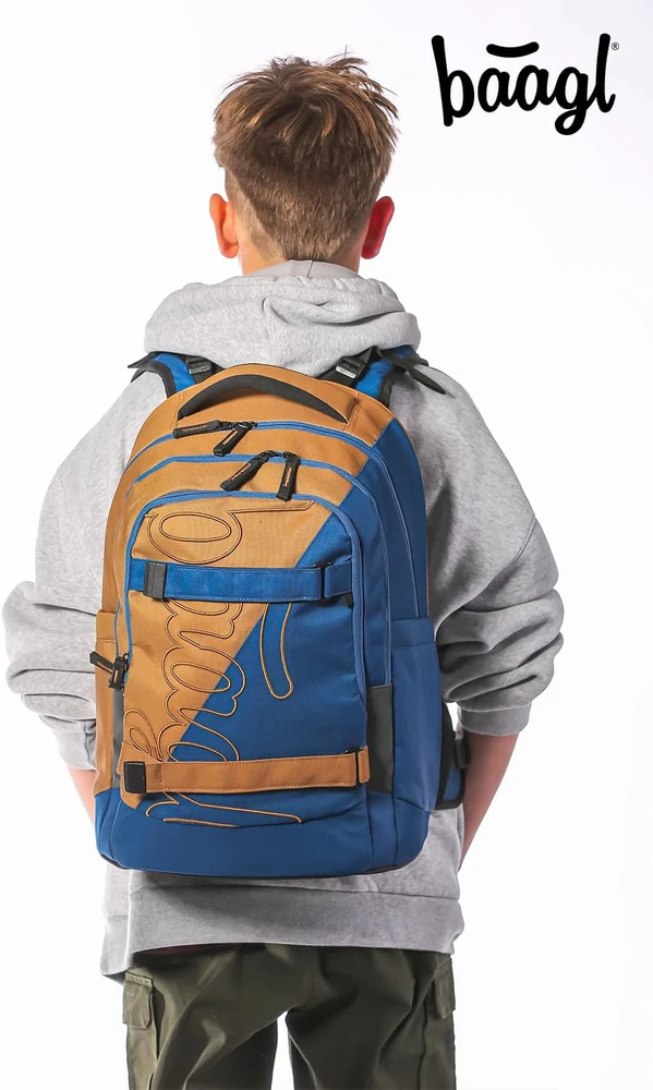 Baagl mokyklinė kuprinė su skyriumi nešiojamam kompiuteriui, 30 l talpa, Skate Max, M