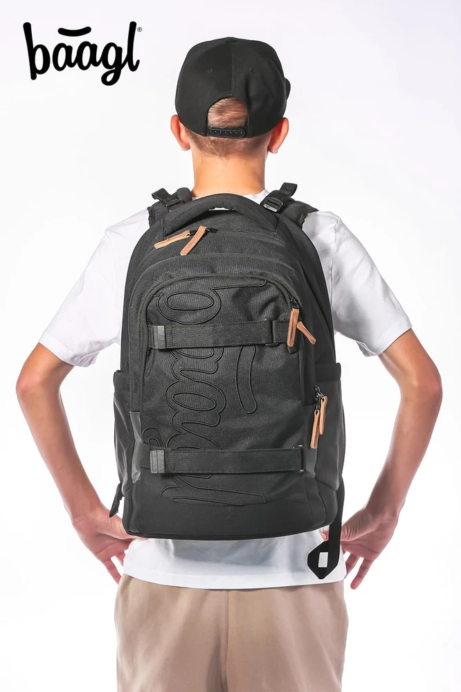 Baagl mokyklinė kuprinė su skyriumi nešiojamam kompiuteriui, 30 l, vandeniui atspari, Skate Max modelis