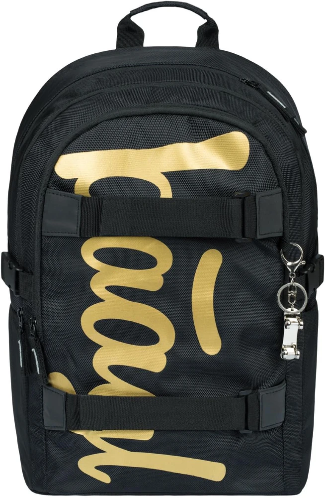 Baagl mokyklinė kuprinė vaikams, ergonomiška, 25 l, 3 skyrių, poliesteris, Skate Gold, A-34737