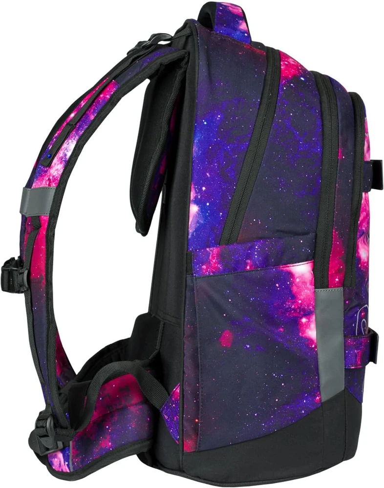 Baagl mokyklinė kuprinė vaikams ir paaugliams, 30 l, su skyriumi nešiojamam kompiuteriui, Skate Max Galaxy