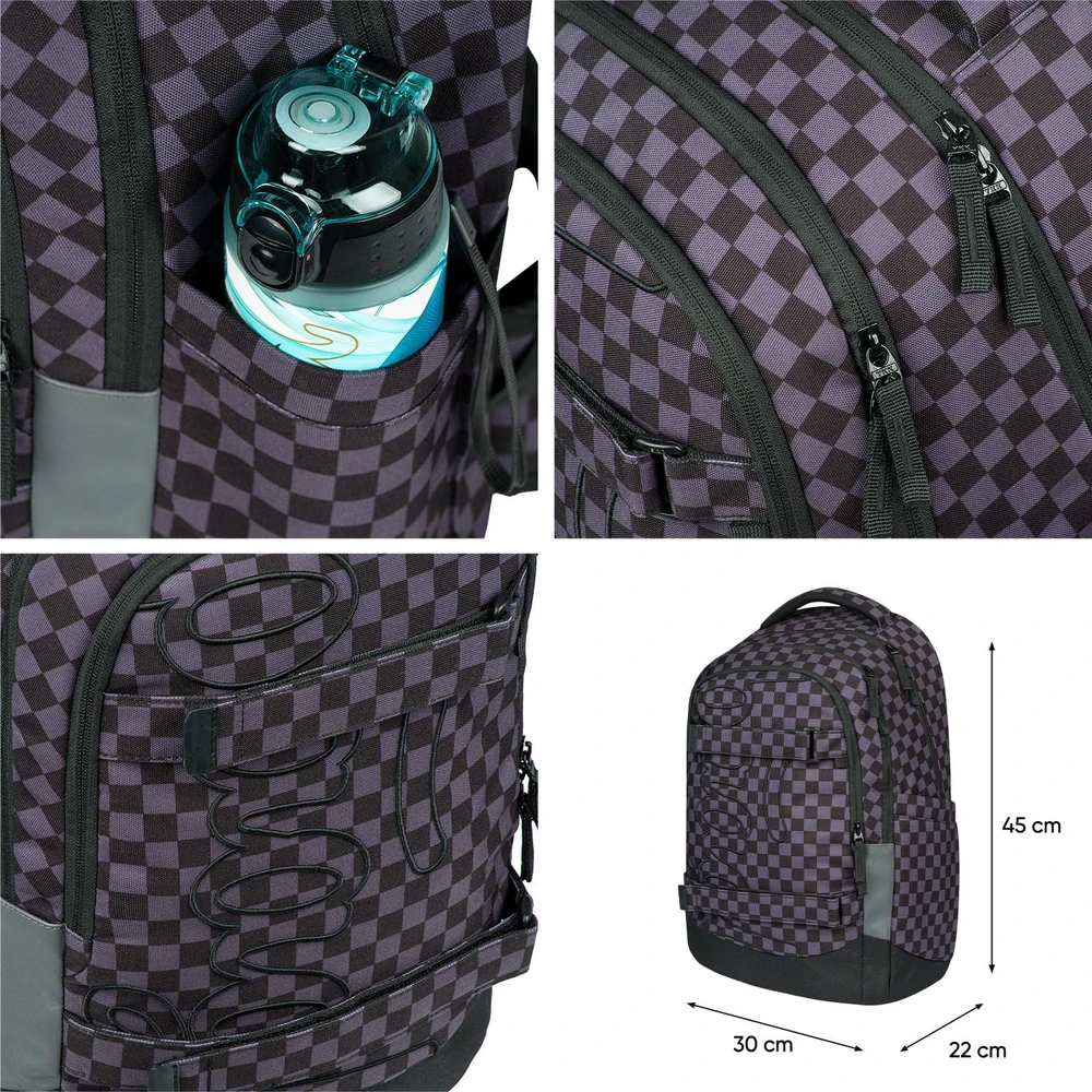Baagl mokyklinė kuprinė vaikams ir paaugliams, 30 l, su skyriumi nešiojamam kompiuteriui, Skate Max