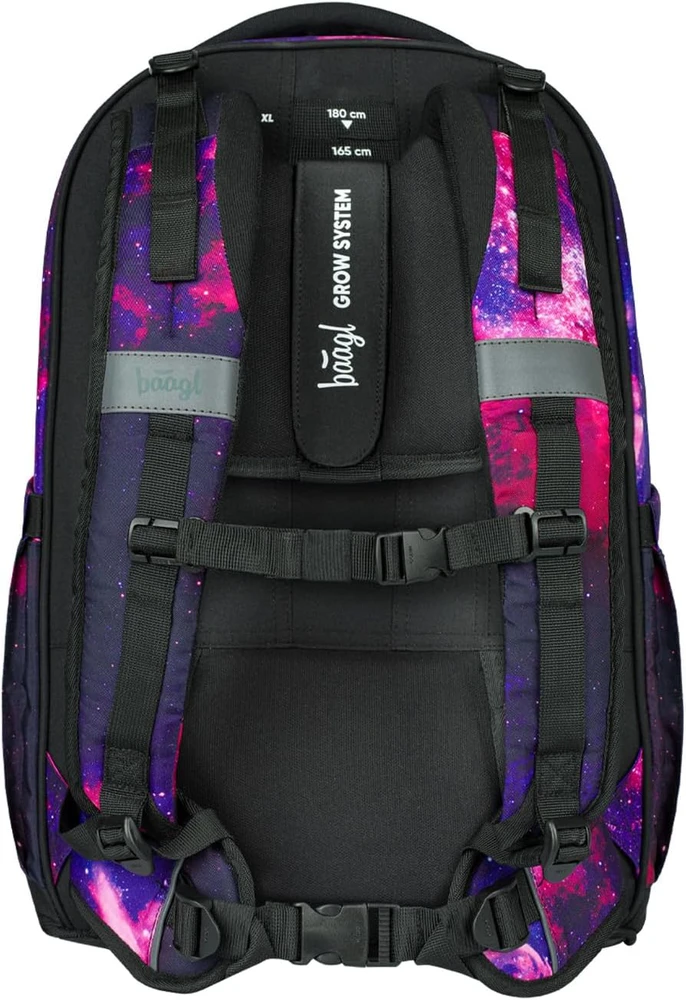 Baagl mokyklinė kuprinė vaikams ir paaugliams, 30 l, su skyriumi nešiojamam kompiuteriui, Skate Max Galaxy