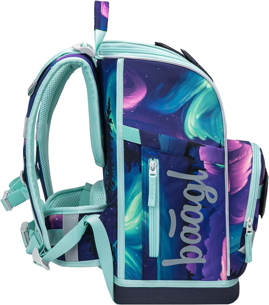 Baagl mokyklinė kuprinė Zippy Plus 3 dalių rinkinys, ergonominė, 21 l, poliesteris