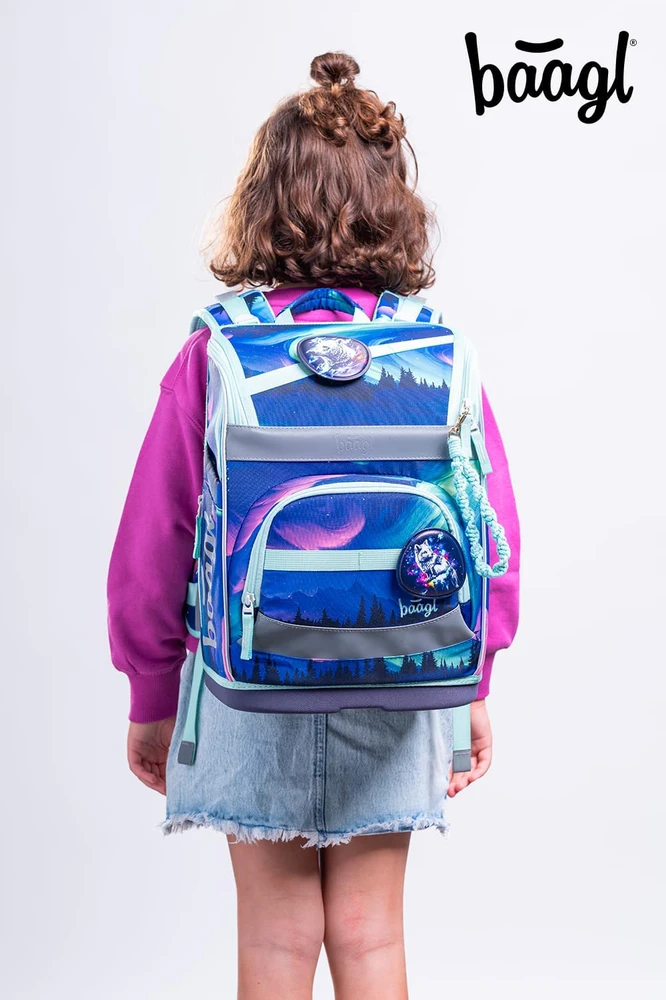 Baagl mokyklinė kuprinė Zippy Plus 3 dalių rinkinys, ergonominė, 21 l, poliesteris