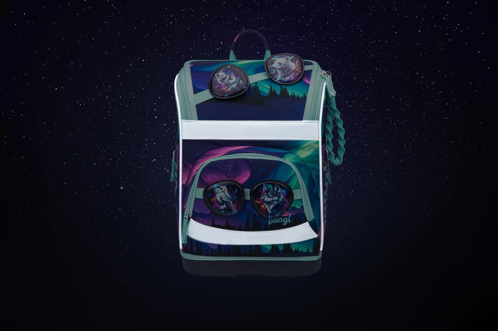 Baagl mokyklinė kuprinė Zippy Plus 3 dalių rinkinys, ergonominė, 21 l, poliesteris
