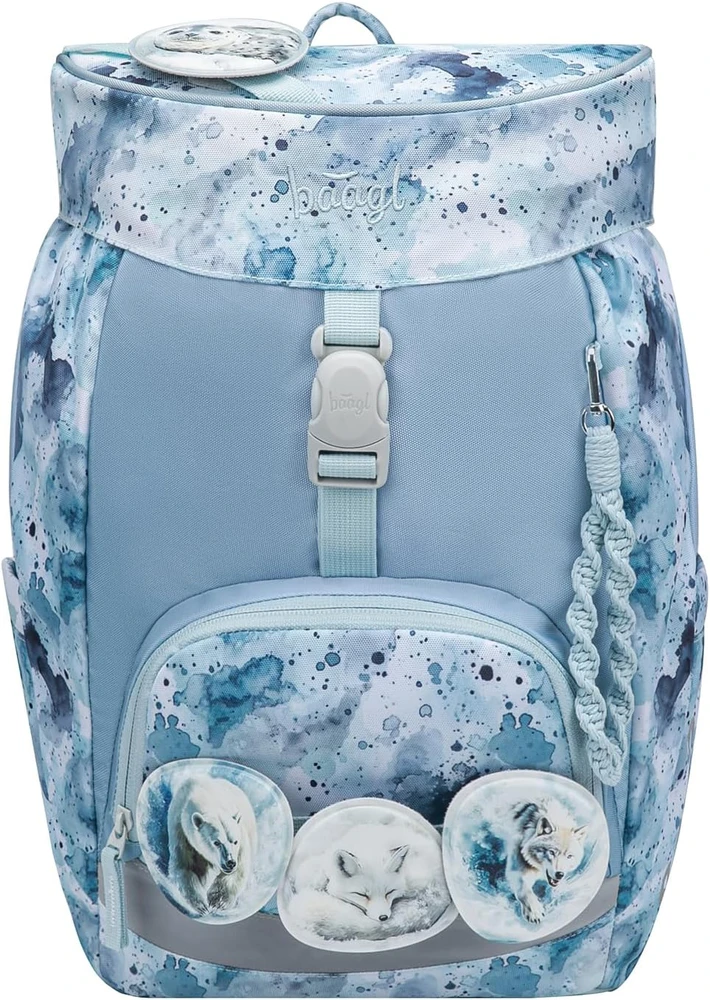 Baagl mokyklinės kuprinės Airy 5 dalių rinkinys, 16,5 l, lengvas, ergonomiškas, Polar, su prijuoste