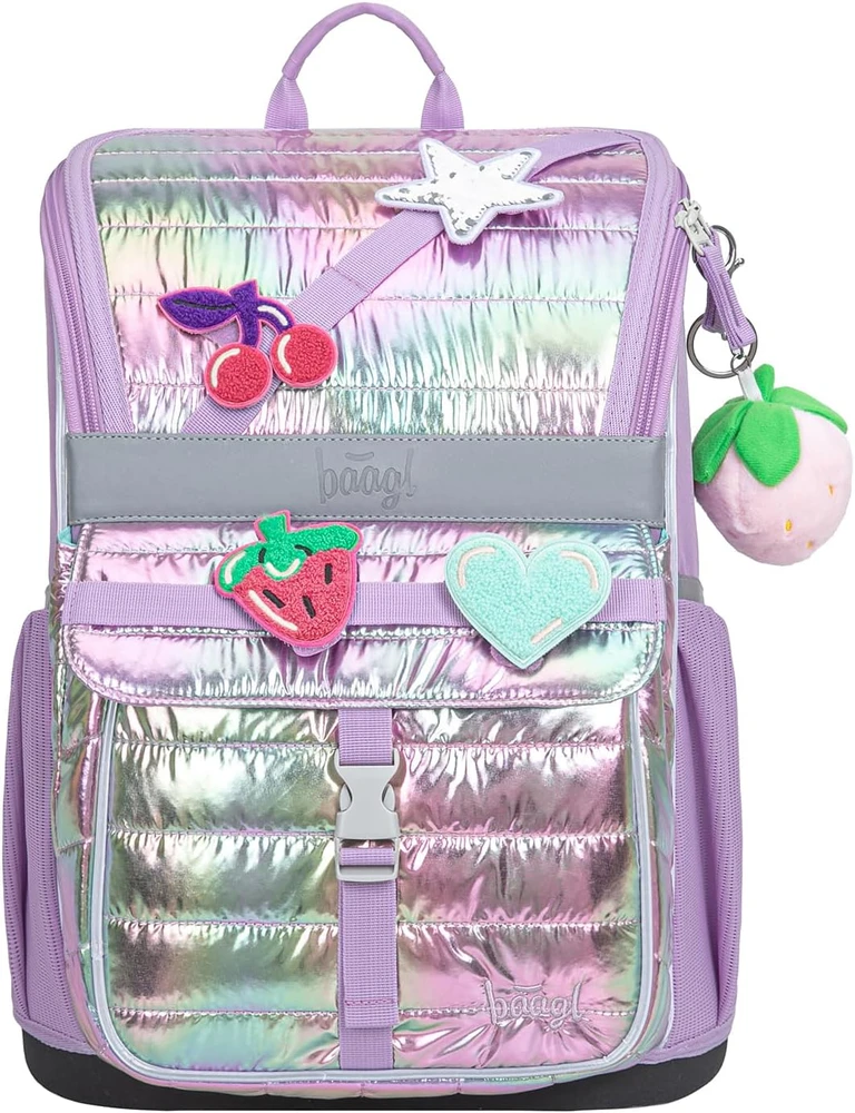 Baagl mokyklinės kuprinės komplektas vaikams, ergonomiška, 18 l, lavandinės spalvos, Zippy Set 3