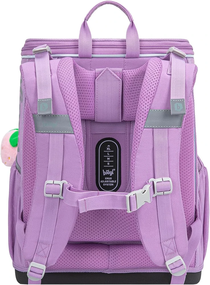 Baagl mokyklinės kuprinės komplektas vaikams, ergonomiška, 18 l, lavandinės spalvos, Zippy Set 3