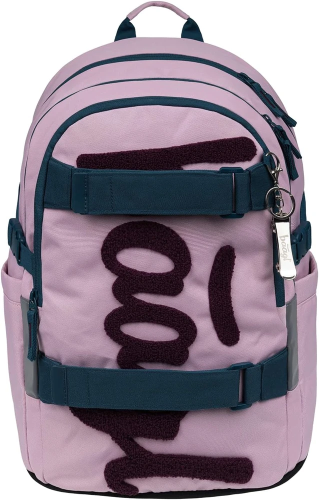 Baagl mokyklinės kuprinės rinkinys, 5 dalių, 25 l, rožinis, ergonomiškas, A-36471