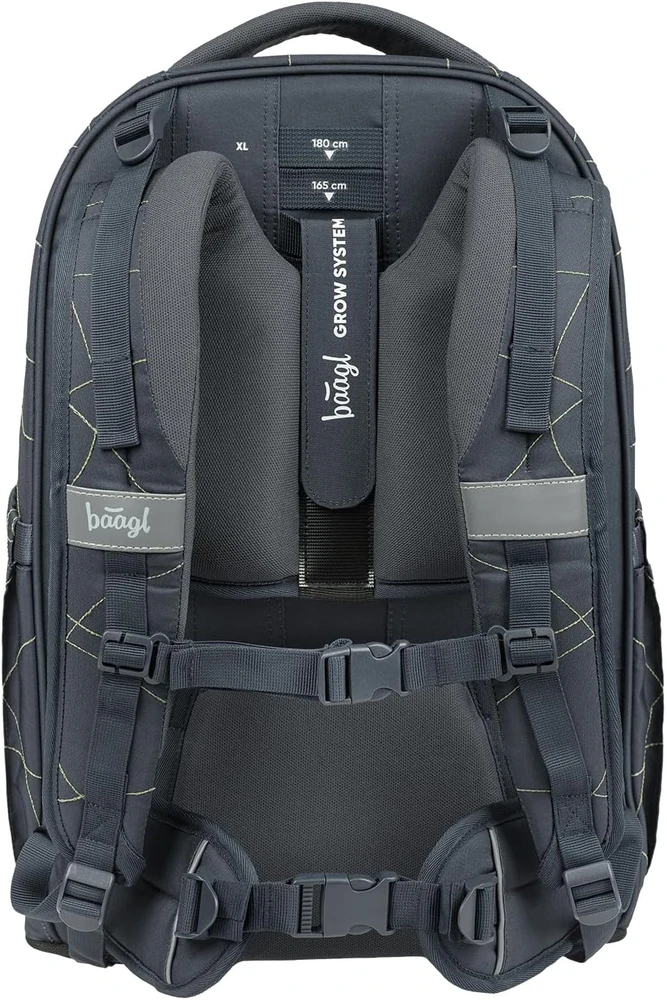 Baagl mokyklinės kuprinės rinkinys Skate Max, ergonomiška 30 l, 5 dalių, Fala