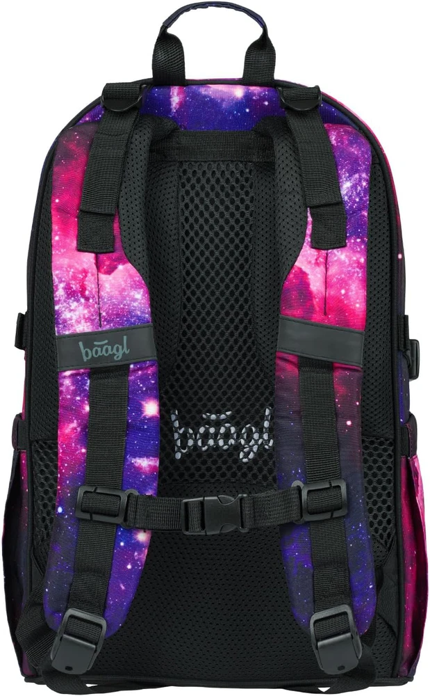Baagl mokyklinės kuprinės rinkinys su riedlentės laikikliu, ergonomiškas, 25 l, Galaxy, A-36540