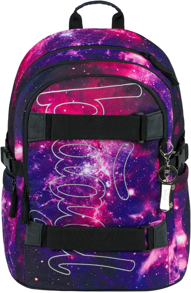 Baagl mokyklinės kuprinės rinkinys su riedlentės laikikliu, ergonomiškas, 25 l, Galaxy, A-36540